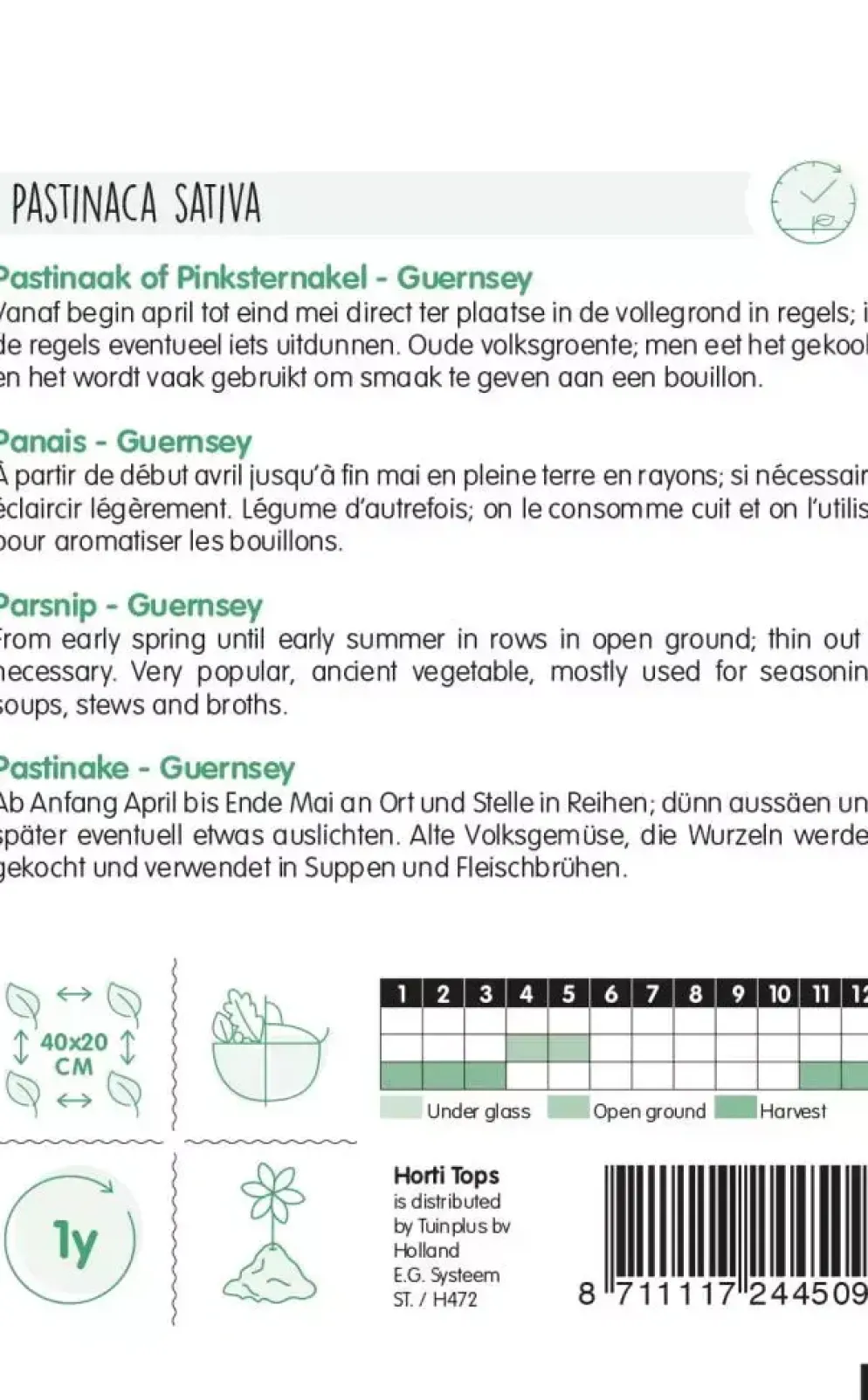 Horti tops zaden pastinaak guernsey (pinksternakel)
