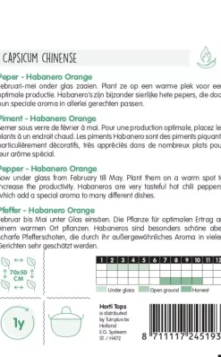 Horti Tops zaden Peper Habanero, oranje