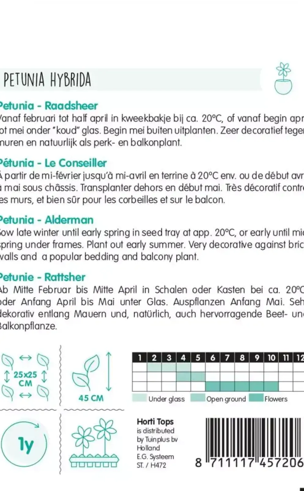 Horti tops zaden petunia raadsheer