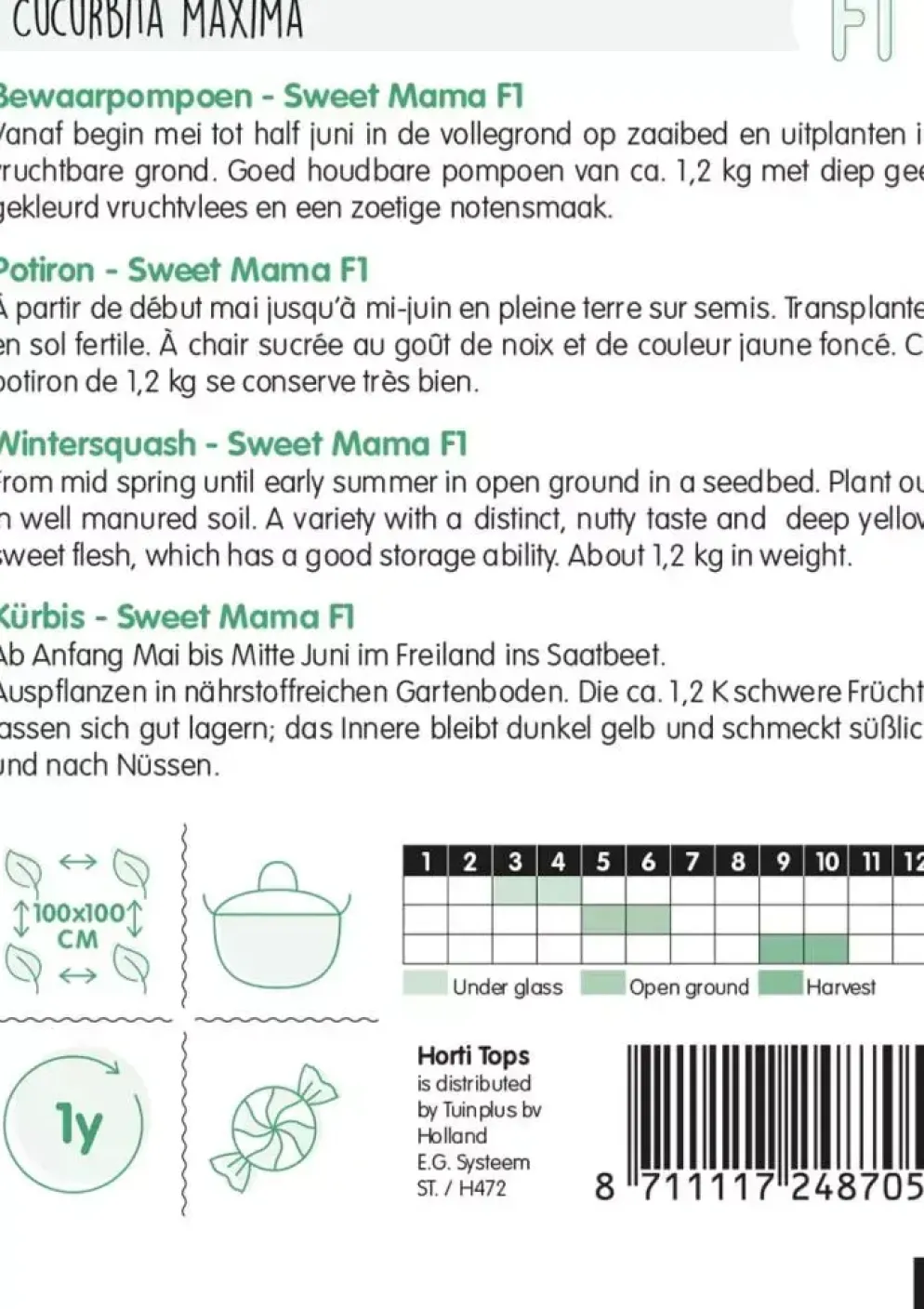 Horti tops zaden pompoenen sweet mama