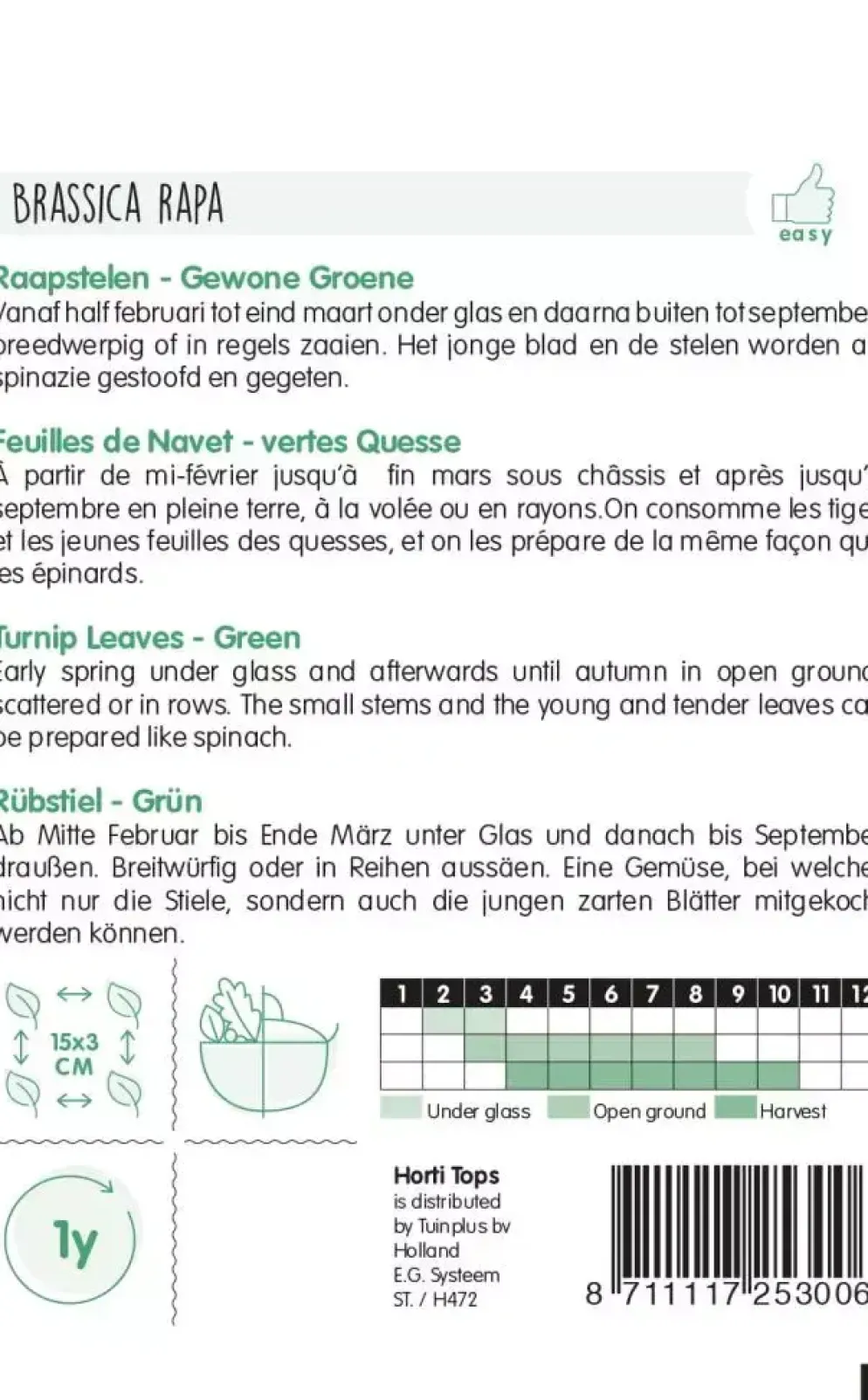 Horti tops zaden raapstelen groene