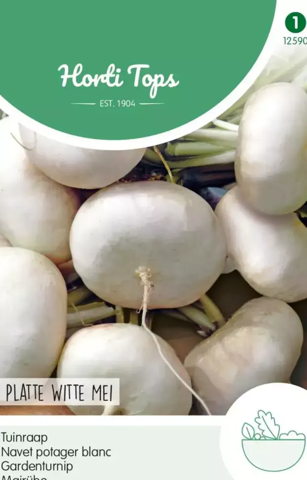 Horti tops zaden rapen platte witte mei
