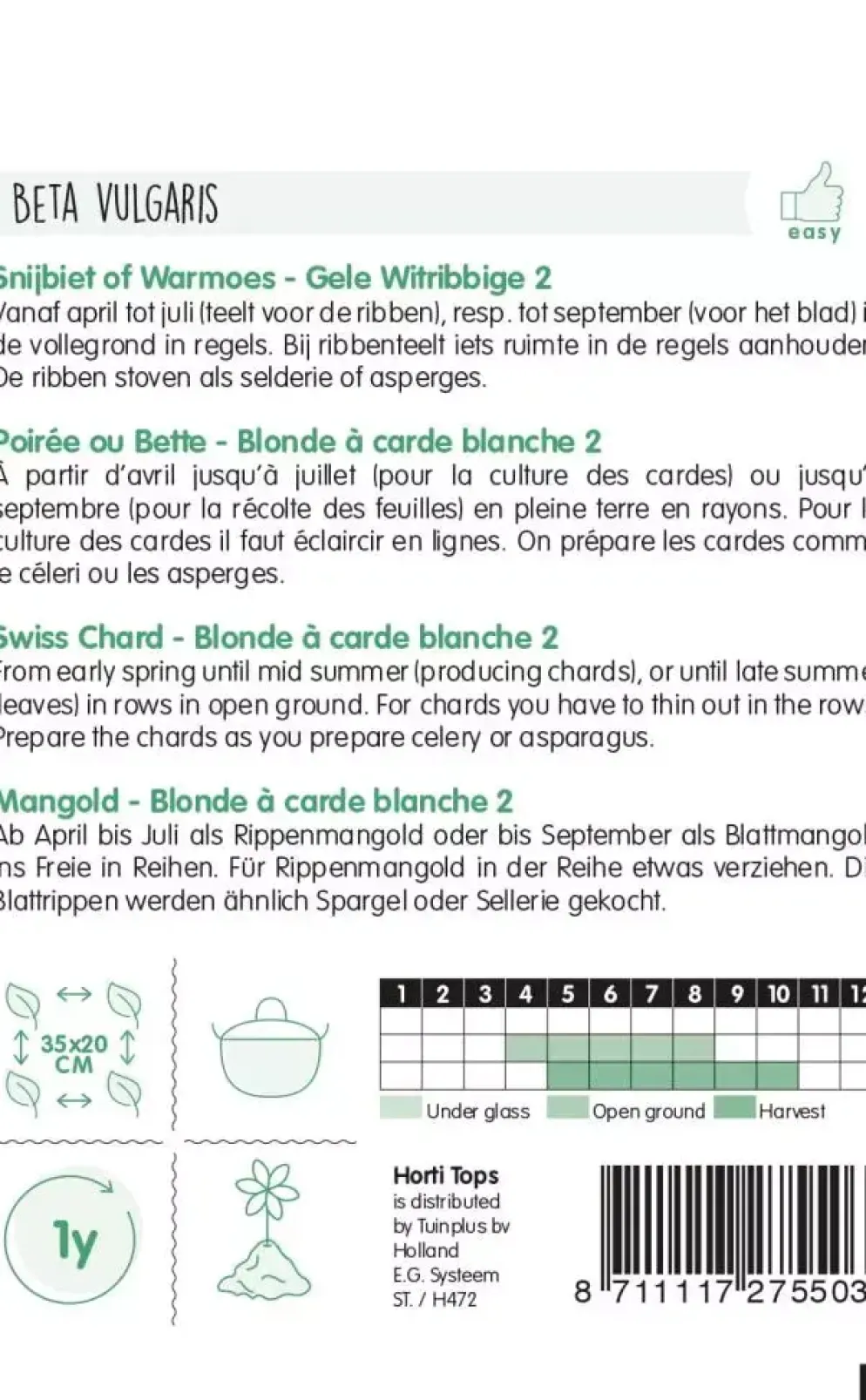 Horti tops zaden snijbiet blonde