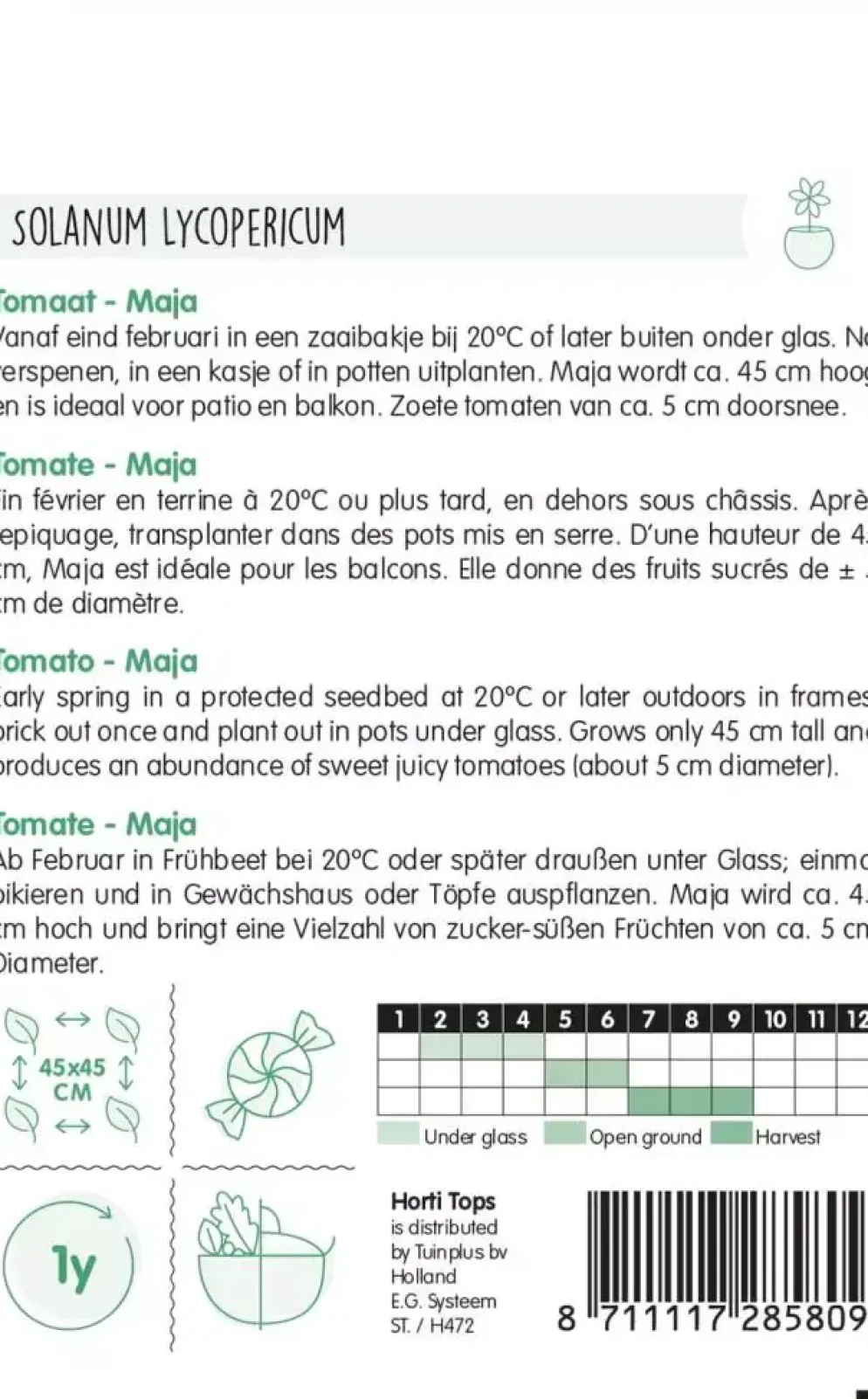 Horti tops zaden tomaten maja -balkontomaat