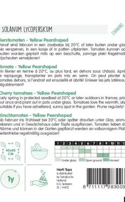 Horti tops zaden tomaten yellow pearshaped