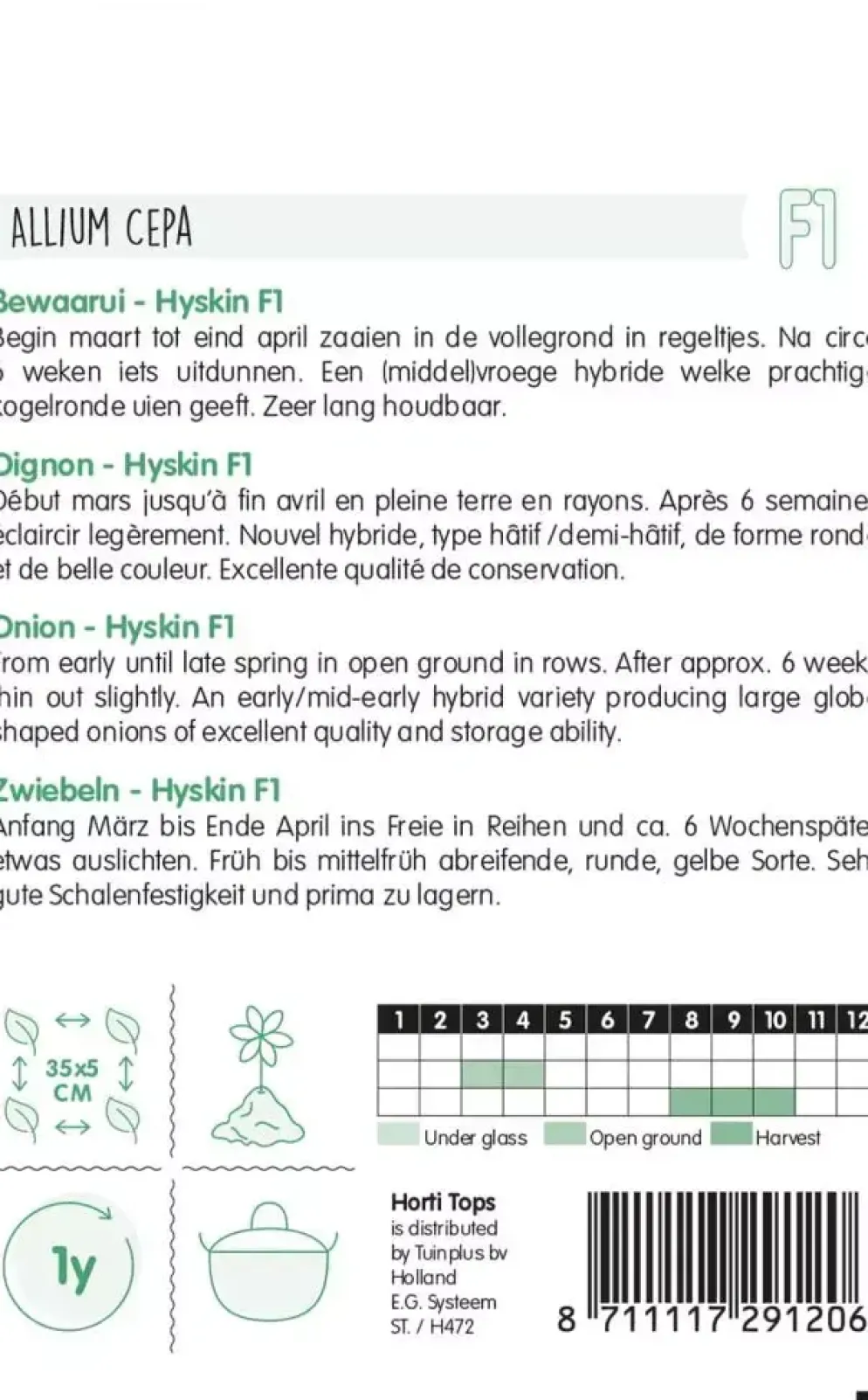 Horti tops zaden uien hyskin