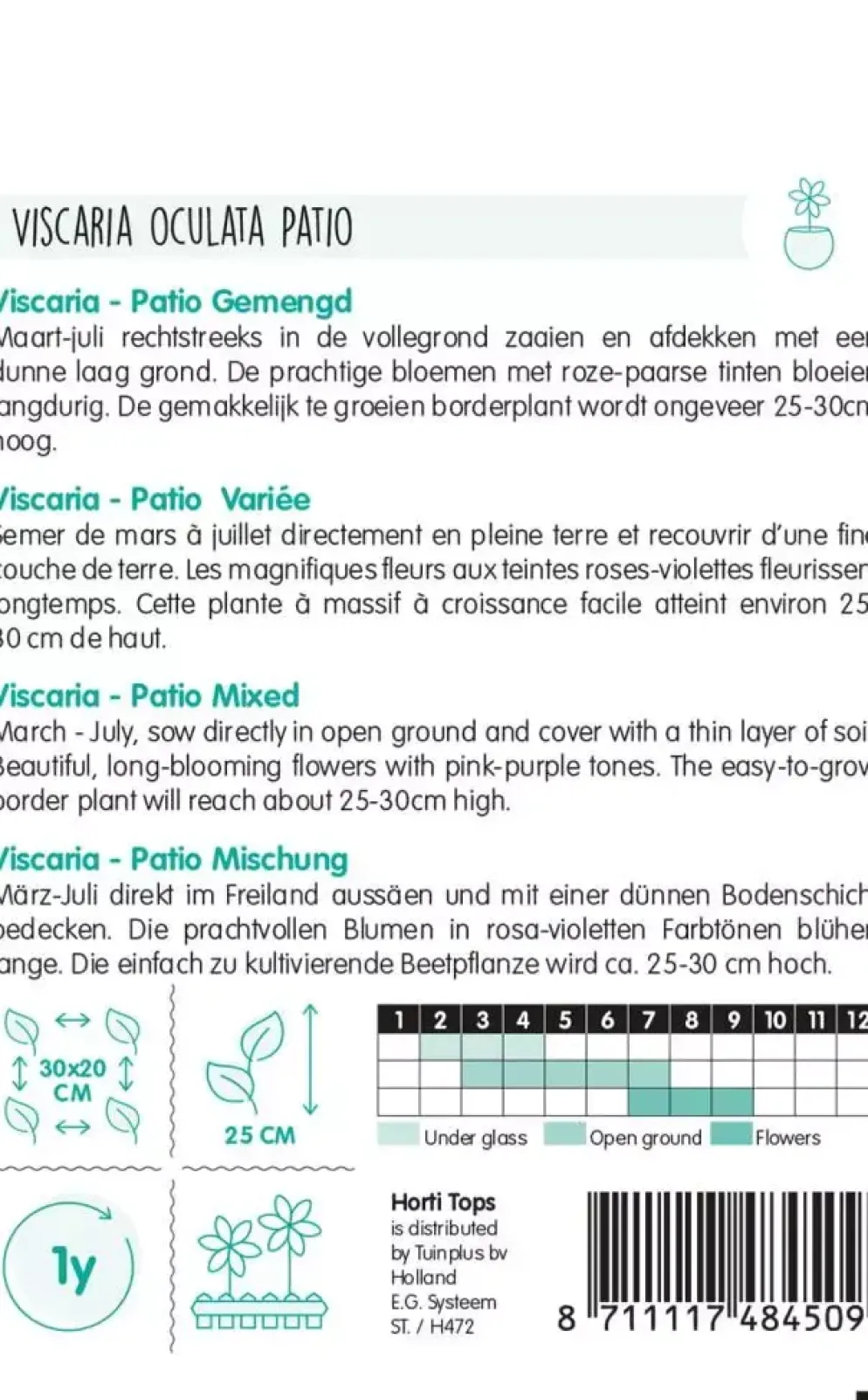 Horti tops zaden Viscaria Patio Mixture