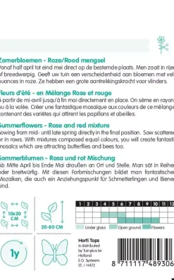 Horti tops zaden zomerbloemen rose/rode tinten