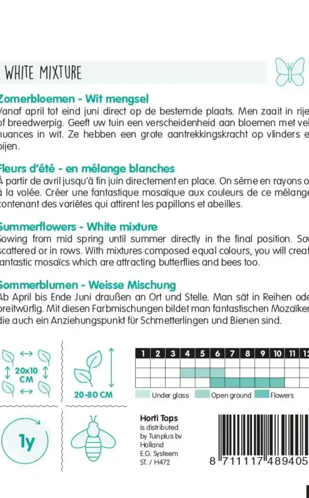 Horti tops zaden zomerbloemen witte tinten