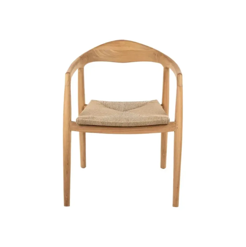 House of Mavi dining tuinstoel jala met gevlochten fiber zitting teak