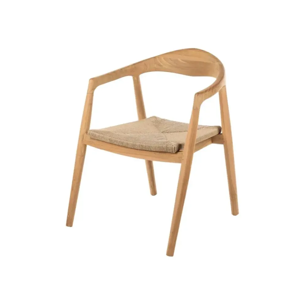House of Mavi dining tuinstoel jala met gevlochten fiber zitting teak