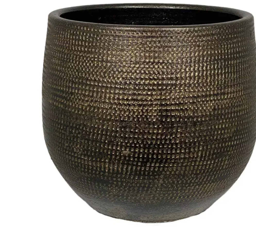 HS Potterie Tokio bloempot keramiek 24x22cm goud