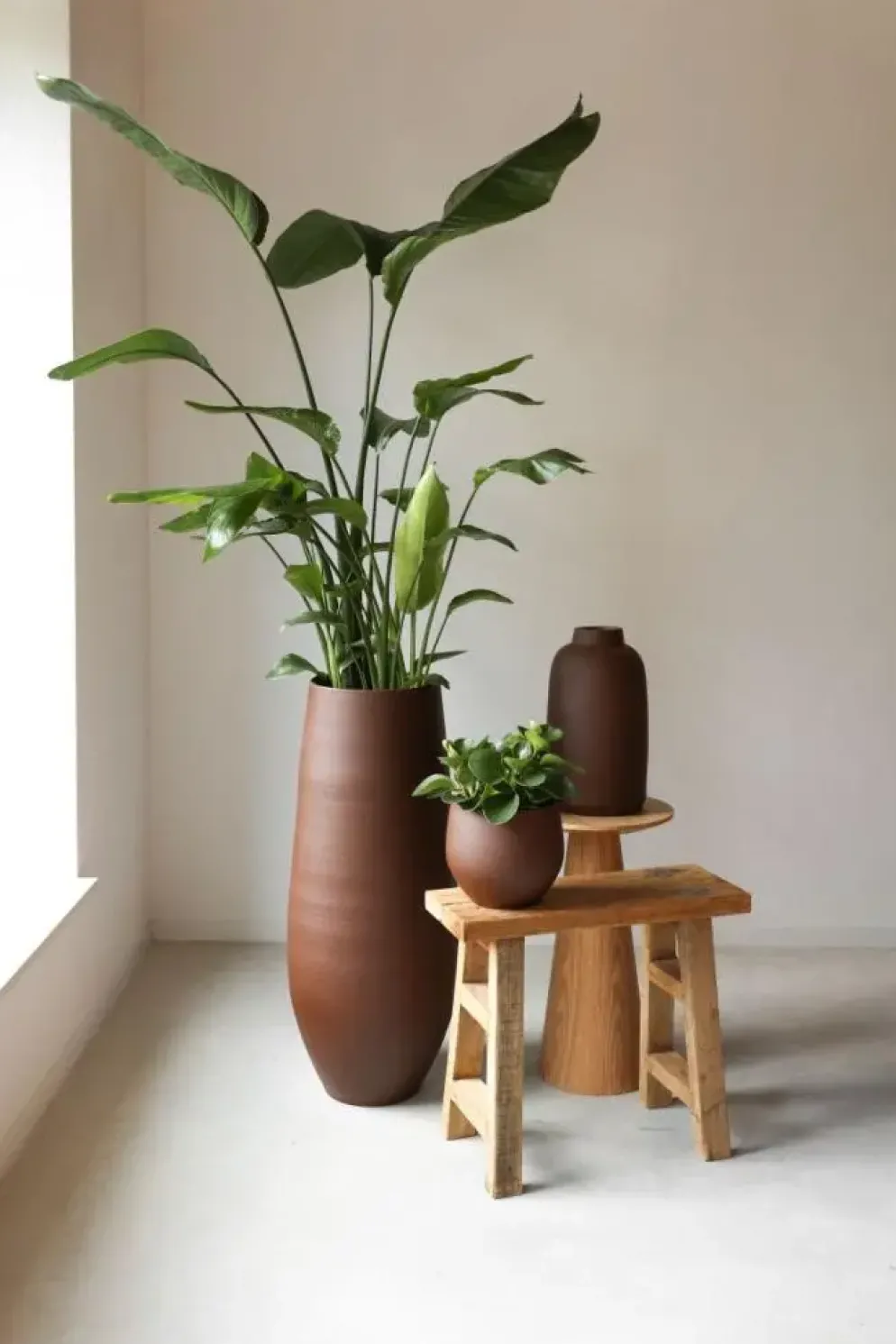 HS Potterie vaas keramiek petra 38x90cm choco