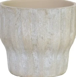 HS Potterie Vigo bloempot keramiek 14x13cm zand, beige