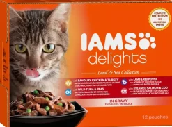 Iams Delights Adult Land & Sea Collection in saus multipack 12 x 85g