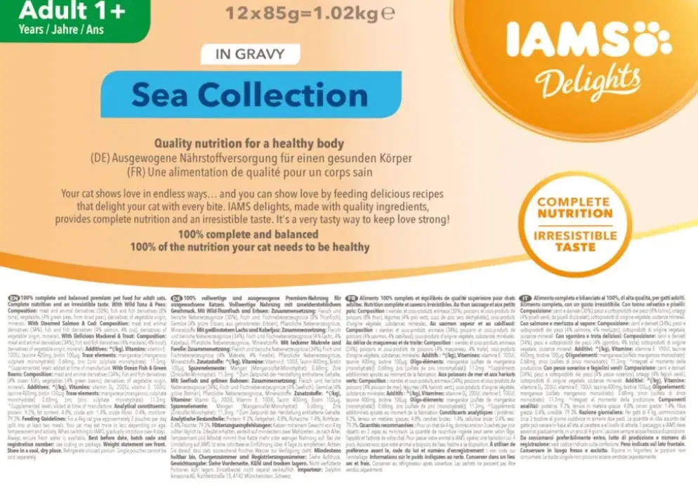Iams Delights Adult Sea Collection in saus multipack 12 x 85g