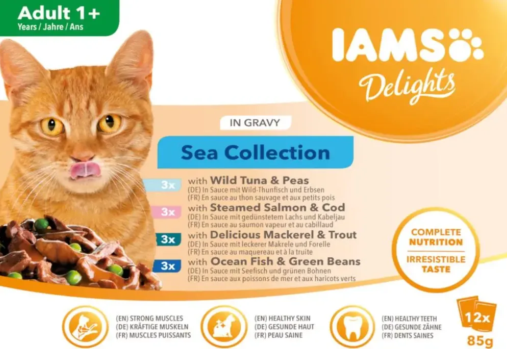 Iams Delights Adult Sea Collection in saus multipack 12 x 85g
