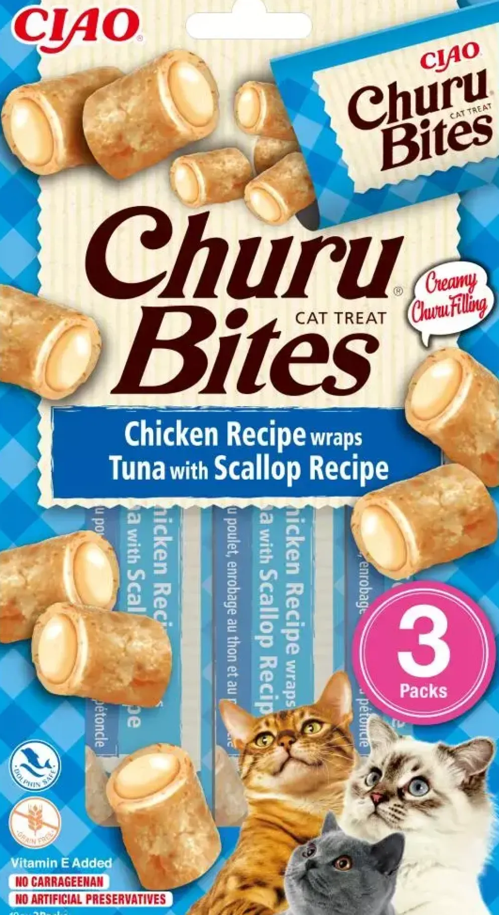 Inaba Churu Bites kip, tonijn & jakobsschelp 30g