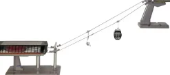 Jägerndorfer kabelbaan Luxe gondel+zetel zwart/grijs 1:32