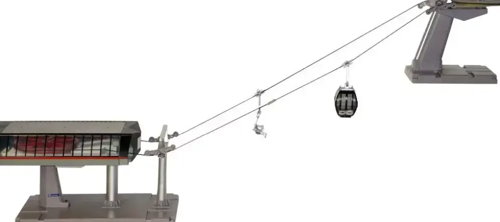 Jägerndorfer kabelbaan Luxe gondel+zetel zwart/grijs 1:32