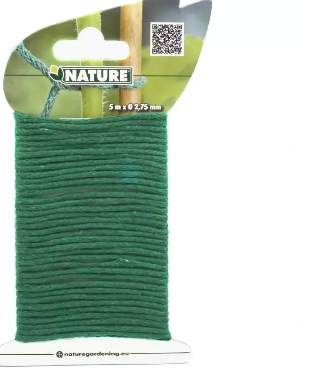 Jute touw groen ijzeren kern 5m