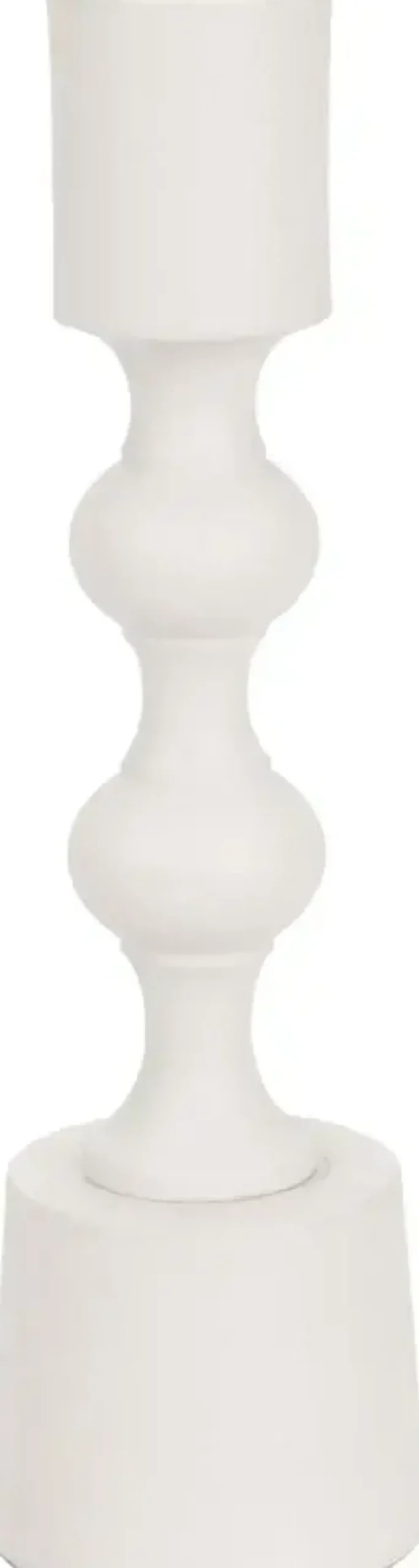 Kandelaar metaal rond 4.5x15.5cm wit