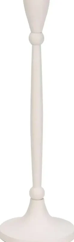 Kandelaar metaal rond 9x28.5cm wit