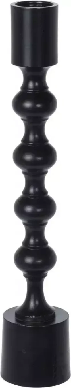 Kandelaar metaal rond 6.5x23.5cm zwart