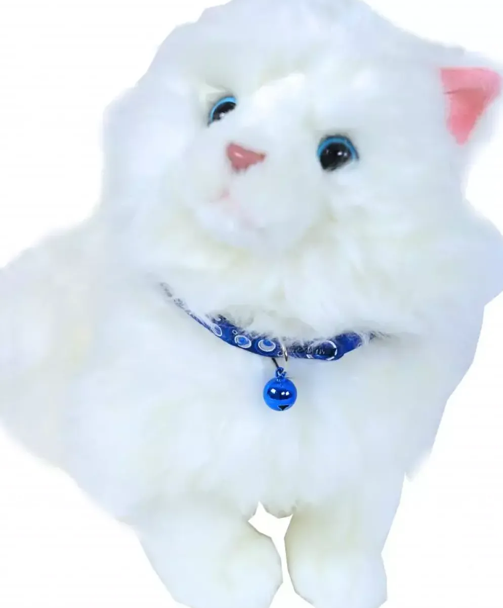 Kattenhalsband nylon bubble, blauw reflecterend