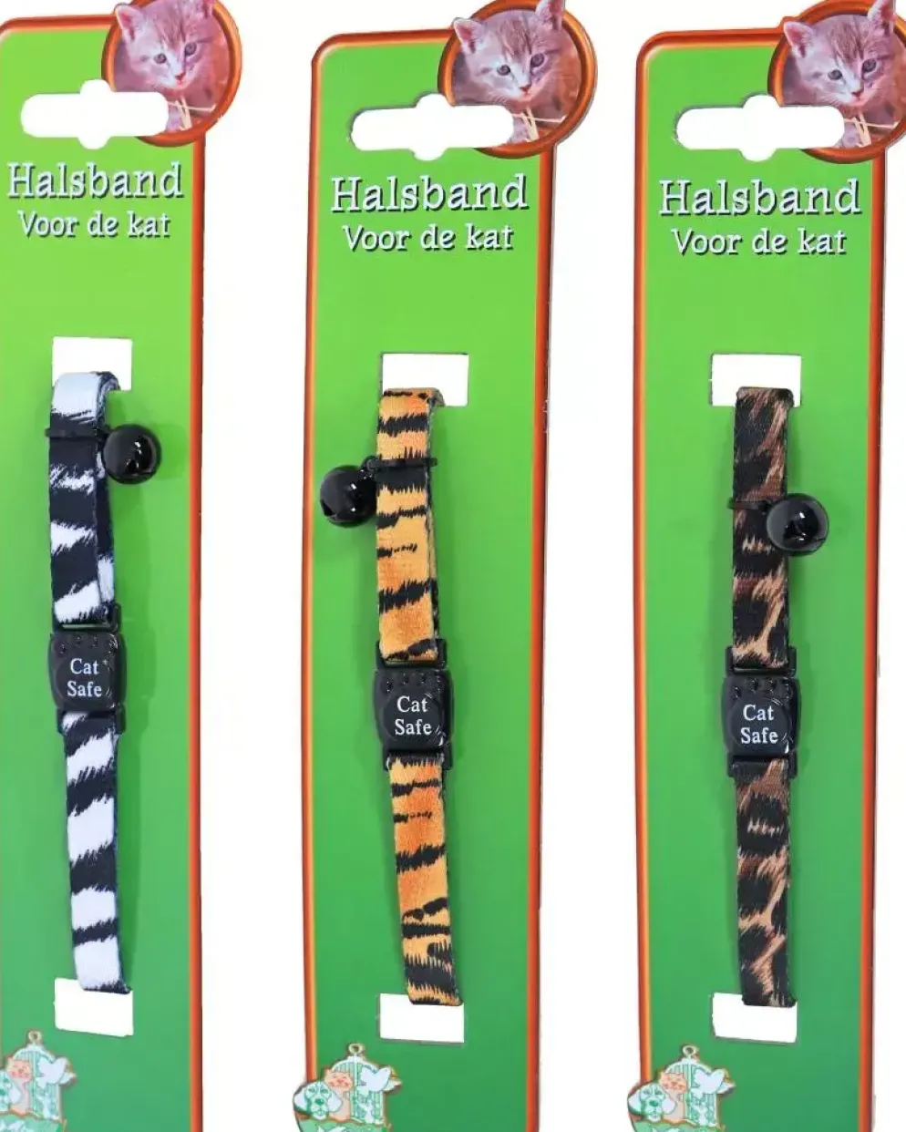Kattenhalsband nylon, zebra print.