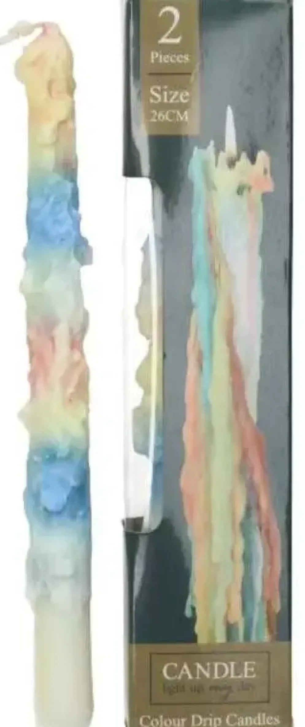 Kersten druipkaars drip 26cm multi 2 stuks