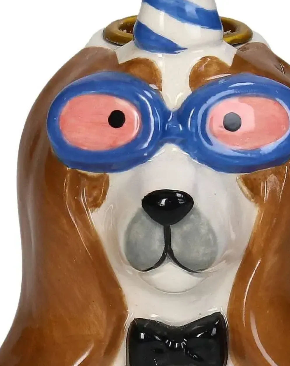 Kersten kandelaar aardewerk hond 7.5x14.5cm multi