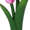 Kersten kandelaar polyresin tulp 9.5x9x27cm paars