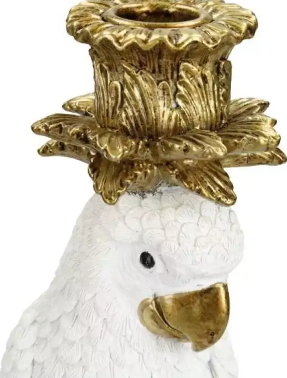 Kersten kandelaar polyresin vogel 14x14x35.5cm goud