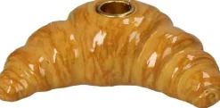Kersten kandelaar polyresin croissant 16.5x9x5.5cm bruin