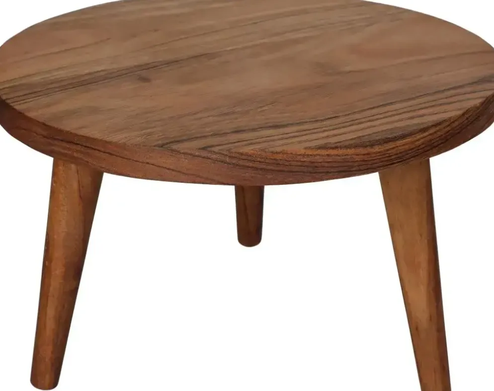 Kersten kruk hout rond 25.5x15cm bruin