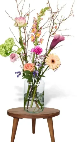 Kersten kruk hout rond 25.5x15cm bruin