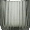 Kersten theelichthouder glas stripe 7.5x9.5cm grijs
