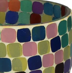 Kersten theelichthouder glas trendy 14x15cm multi