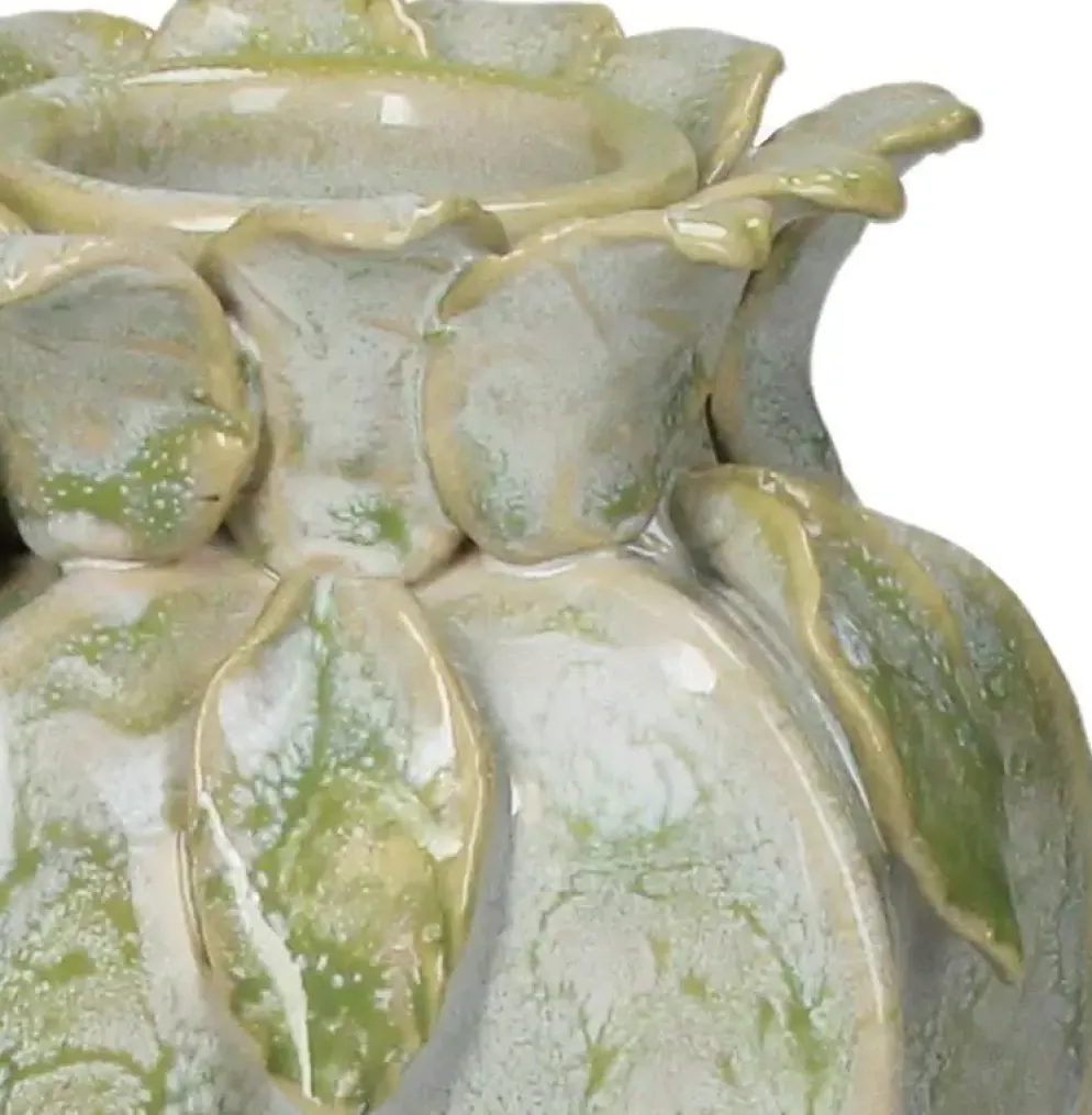Kersten vaas aardewerk deco 11.5x10x15cm groen