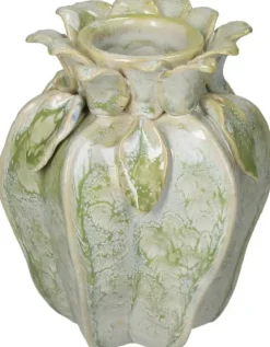 Kersten vaas aardewerk deco 11.5x10x15cm groen