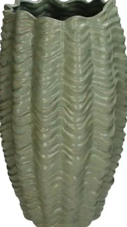 Kersten vaas aardewerk rond 24x43cm groen