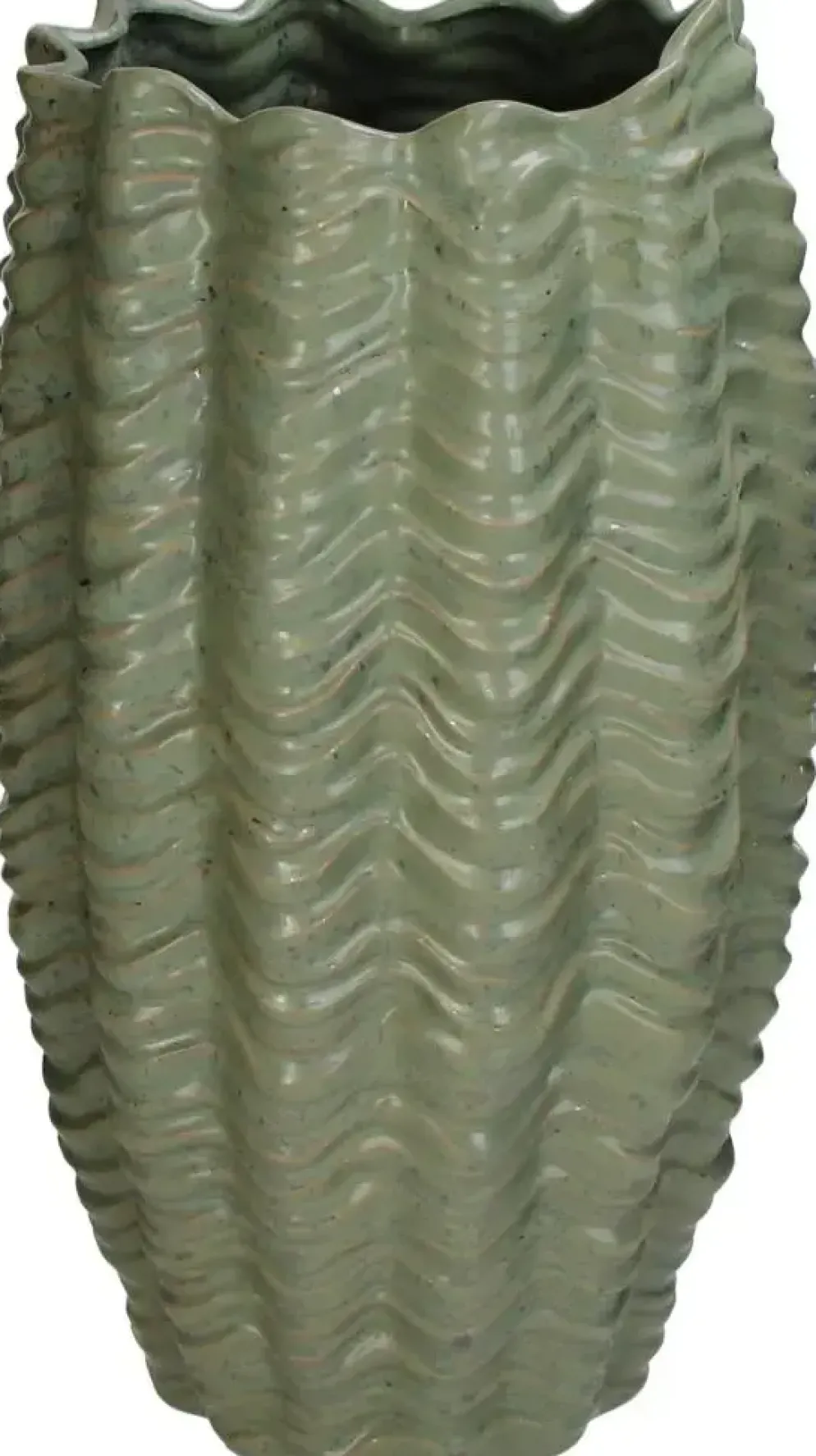 Kersten vaas aardewerk rond 24x43cm groen