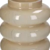 Kersten vaas glas rond 12x30cm beige