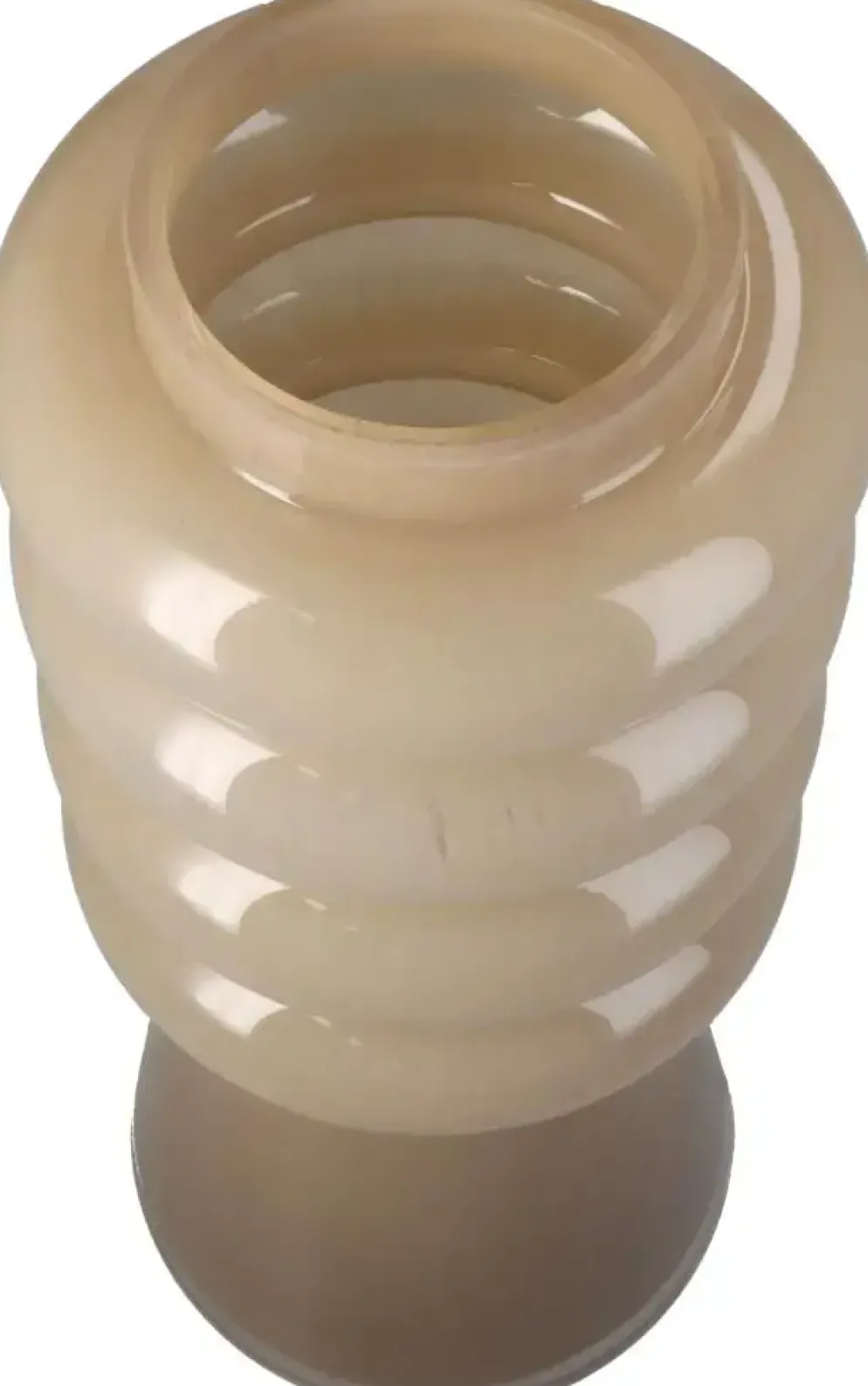 Kersten vaas glas rond 12x30cm beige