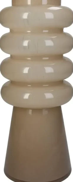 Kersten vaas glas rond 12x30cm beige