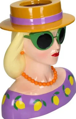 Kersten vaas polyresin mode dame 26x19.5x29cm multi