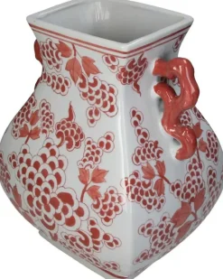 Kersten vaas porselein deco 24.5x21.5x30cm rood