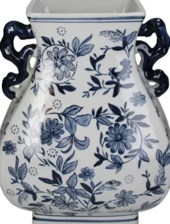 Kersten vaas porselein deco 24.5x21.5x30cm blauw