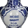 Kersten vaas porselein more amore por favor 21.5x31cm blauw